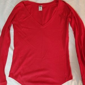 Red thermal t shirt